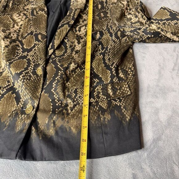 Michael Kors Sz 12 Women’s Blazer Jacket Cotton Snake Skin Animal Print Lined - Picture 14 of 16